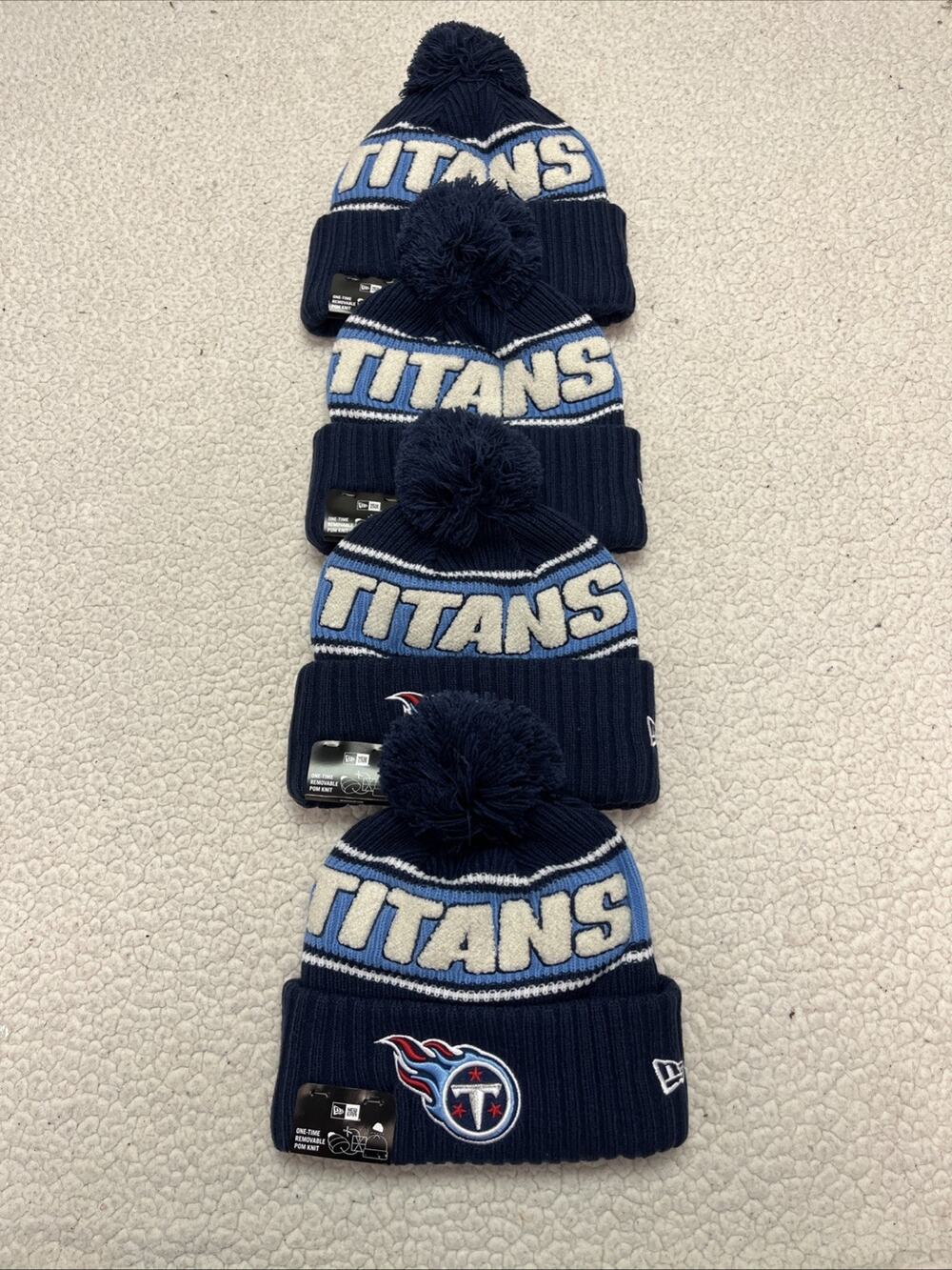 2024 NFL On Field Tennessee Titans New Era Knit Beanie Hat Pom Official